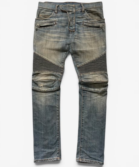 A/W 2011 BALMAIN HOMME BY CHRISTOPHE DECARNIN CAMPAIGN WASHED BIKER DENIM［28］