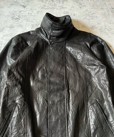 2000s Armani Exchange Grained Leather Jacket