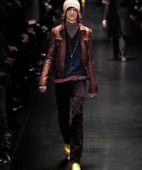 A/W 2005 DIOR HOMME “GLAM ROCK” DARK BROWN VELVET BOOTCUT［29］