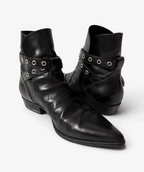 S/S 2014 SAINT LAURENT PARIS RUNWAY WESTERN BUCKLE JODHPUR BOOTS［40］