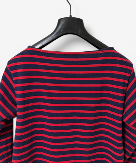 S/S 2015 SAINT LAURENT PARIS BOAT NECK STRIPED LONG SLEEVE TOP［M］