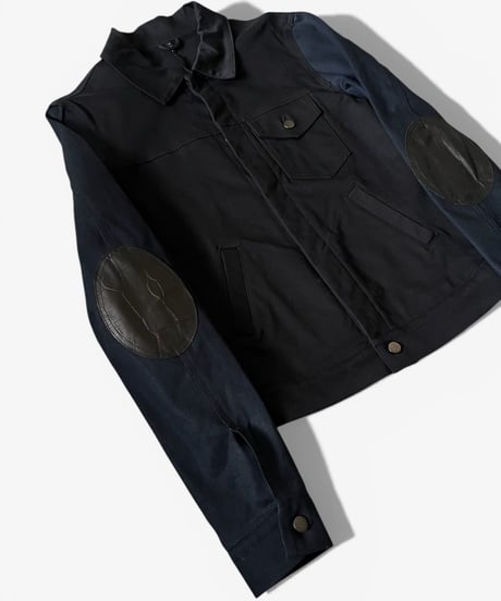 CHIRISTIAN DADA ELBOW PATCH DENIM JACKET