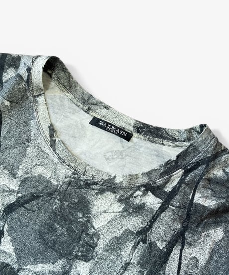 A/W 2010 BALMAIN BY CHRISTOPHE DECARNIN DISTRESSED CAMO T-SHIRT［S］