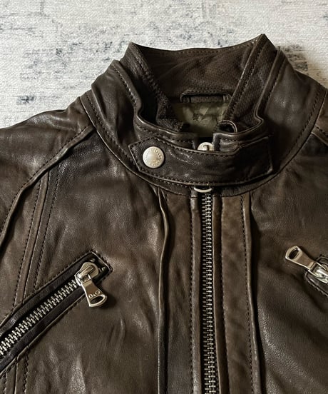 A/W 2003 D&G Dolce&Gabbana brown leather jacket