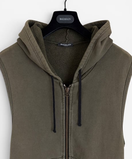A/W 2010 BALMAIN BY CHRISTOPHE DECARNIN WIRE ZIP HOODIE VEST［M］