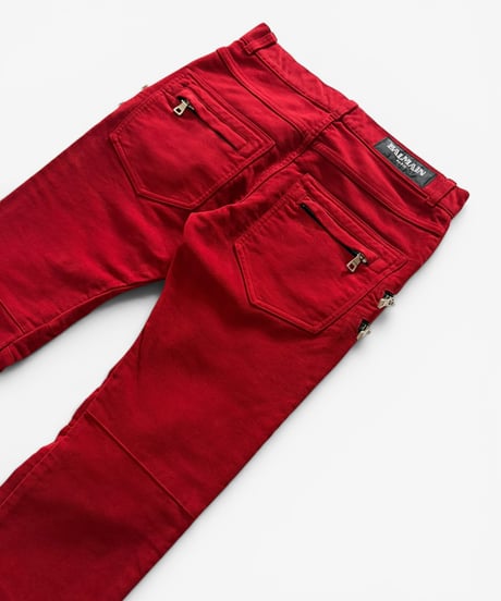 A/W 2012 BALMAIN HOMME 6-ZIP MOLESKIN 3D PANTS［29］
