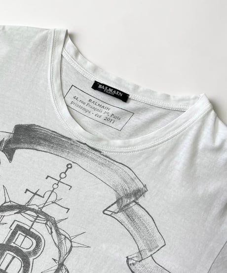 S/S 2011 BALMAIN BY CHRISTOPHE DECARNIN  GRAPHIC T-SHIRT ［XS］