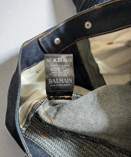 BALMAIN HOMME BIKER RAW DENIM