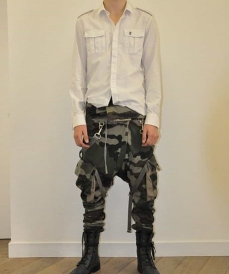S/S 2011 BALMAIN HOMME BY CHRISTOPHE DECARNIN PARACHUTE CARGO PANTS［XS］