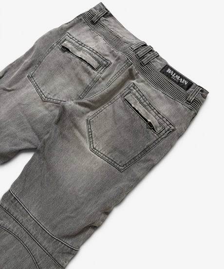 A/W 2010 BALMAIN HOMME BY CHRISTOPHE DECARNIN DISTRESSED CLIP ZIP BIKER［31］