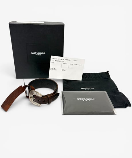 S/S 2015 SAINT LAURENT PARIS WESTERN BUCKLE LEATHER CUFF