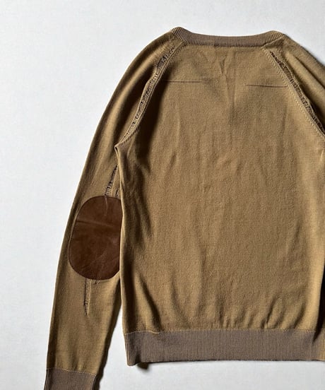 A/W 2004 DIOR HOMME “VOTC” DISTRESSED ELBOW PATCH KNIT