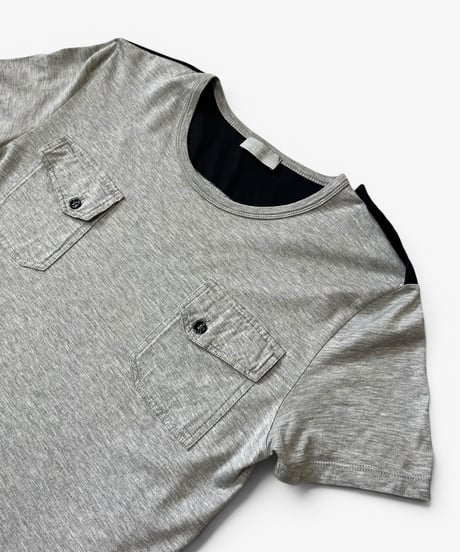 A/W 2007 DIOR HOMME “NAVIGATE” PANELED EPAULETTE T-SHIRT