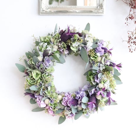 ドライフラワーリース◆ハーフリース ドライフラワーのハーフリース/ドライフラワー/インテリア/ナチュラル