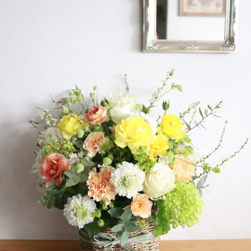 リルリル様オーダー商品 クラシック調フラワーアレンジメント 初夏の爽やかなarrangement #flowernoritake #flowerdesign
