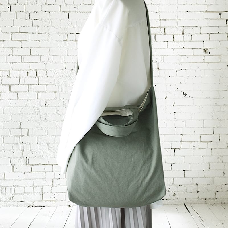 くったりキャンバスの2wayショルダーバッグ｜ピスタチオグリーン｜A4