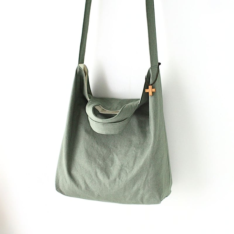 くったりキャンバスの2wayショルダーバッグ｜ピスタチオグリーン｜A4