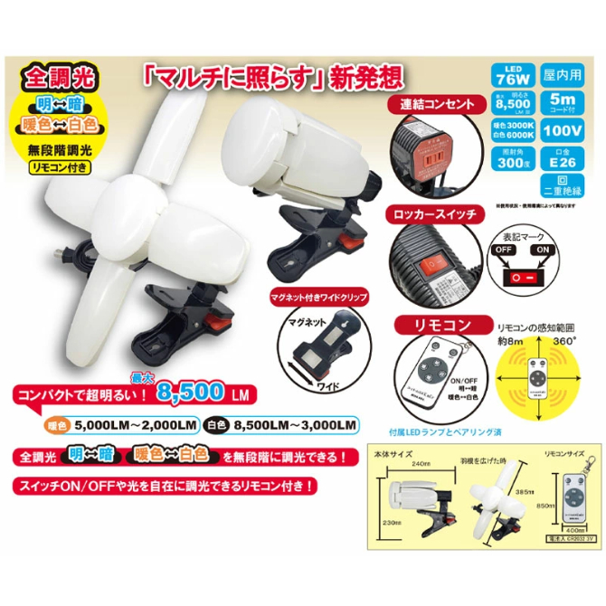 熱田資材 SLX-80CL MLT80CL クリップランプ LED電球付 スーパールミネX