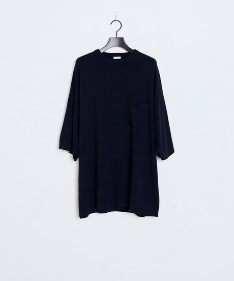 SANMONT Silk Noir Knit S/S Crew Neck