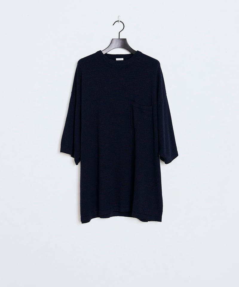 SANMONT Silk Noir Knit S/S Crew Neck | SAN ROOM