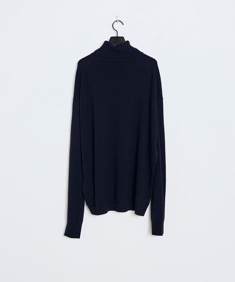 SANMONT Silk Noir Knit Turtle Neck