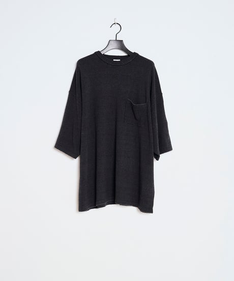 SANMONT Silk Noir Knit S/S Crew Neck