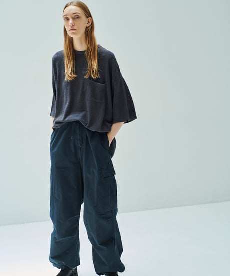 SANMONT Silk Noir Knit S/S Crew Neck