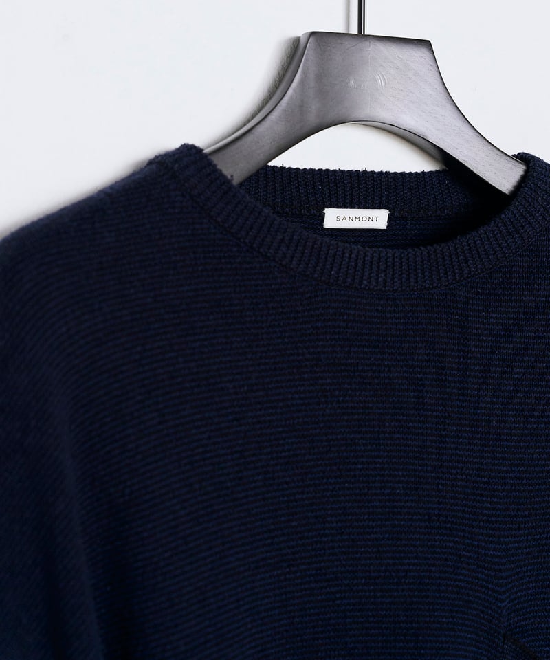 SANMONT Silk Noir Knit L/S Crew Neck (wide) |