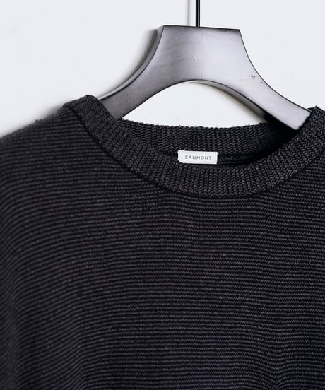 SANMONT Silk Noir Knit L/S Crew Neck