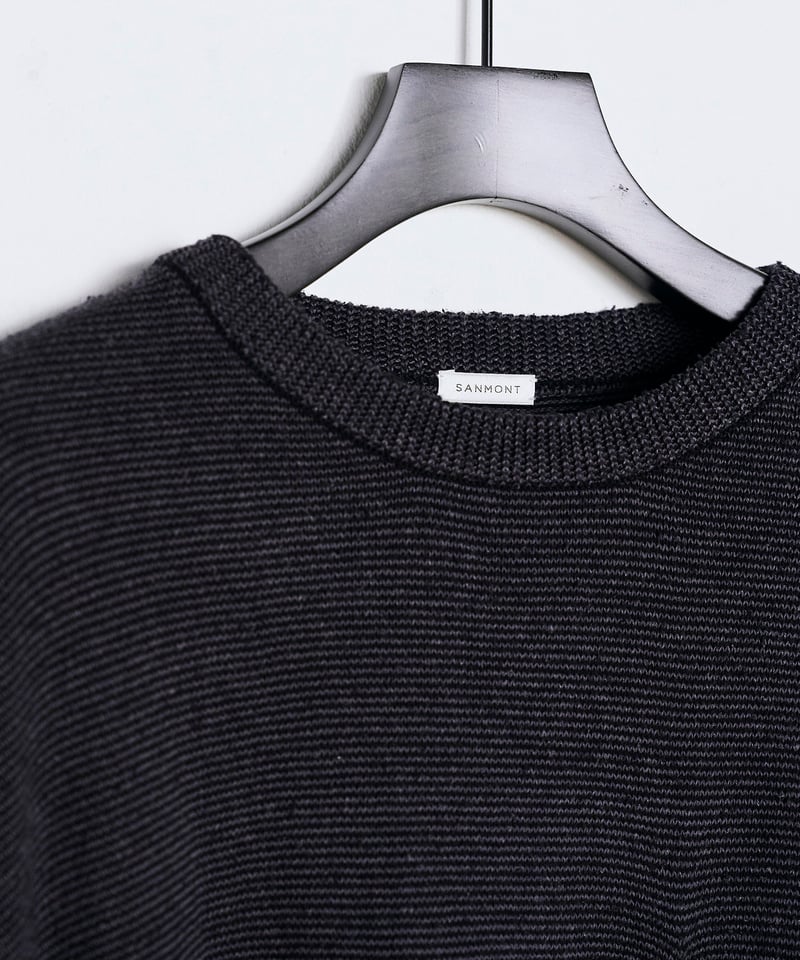 SANMONT Silk Noir Knit L/S Crew Neck (wide) |