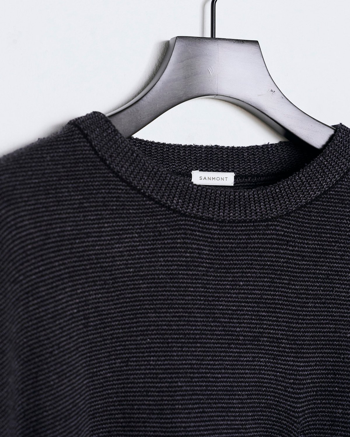 SANMONT Silk Noir Knit L/S Crew Neck | SAN ROOM