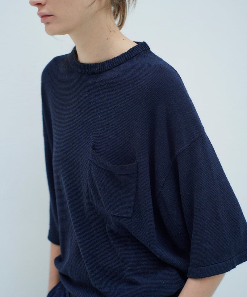 SANMONT Silk Noir Knit S/S Crew Neck (wide) | S