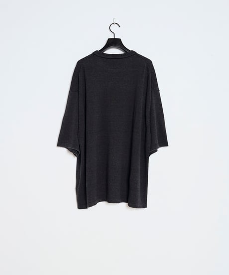 SANMONT Silk Noir Knit S/S Crew Neck
