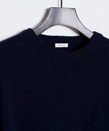 SANMONT Silk Noir Knit S/S Crew Neck