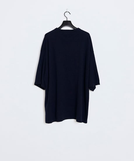 SANMONT Silk Noir Knit S/S Crew Neck
