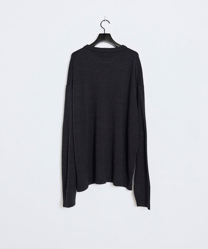 SANMONT Silk Noir Knit L/S Crew Neck (wide) |