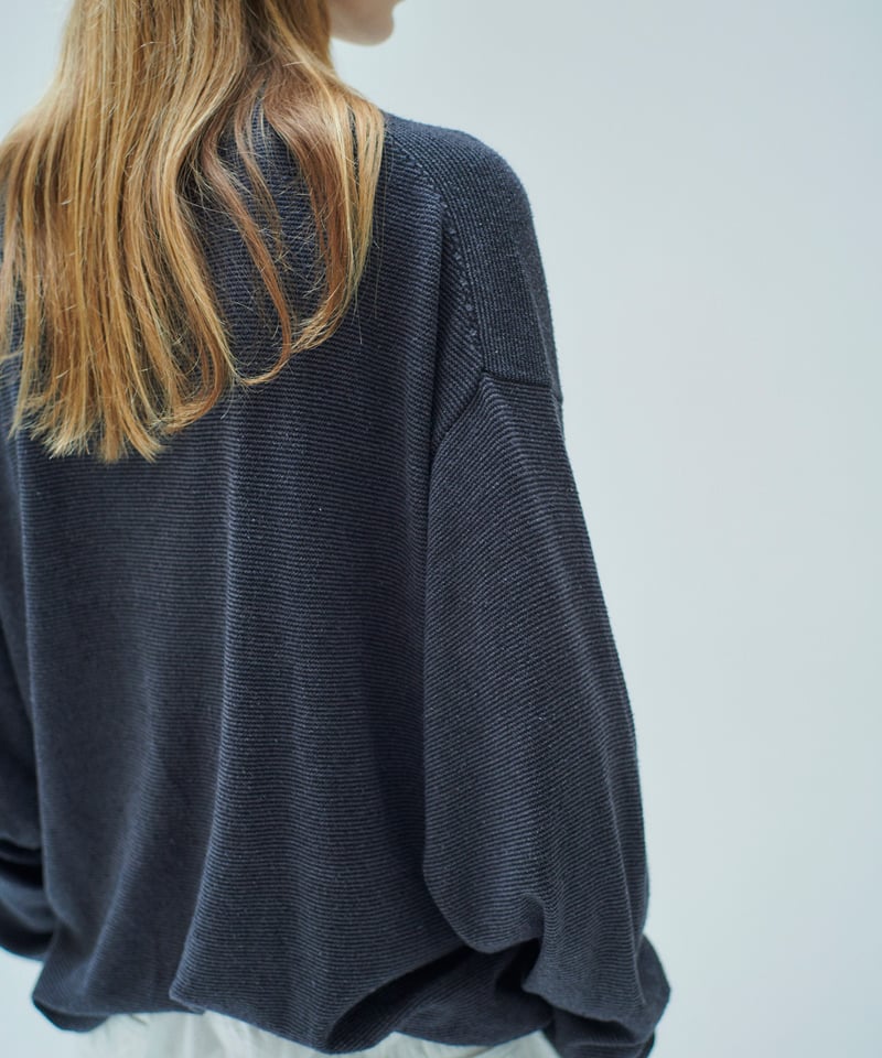 SANMONT Silk Noir Knit L/S Crew Neck (wide) |