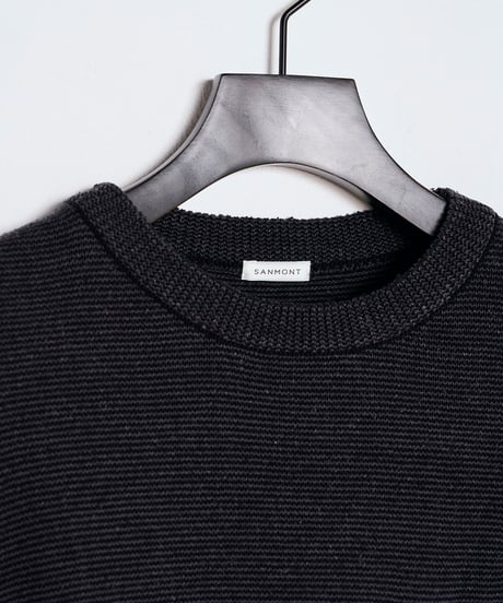 SANMONT Silk Noir Knit S/S Crew Neck