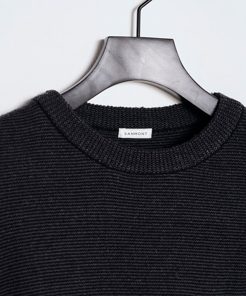 SANMONT Silk Noir Knit S/S Crew Neck (wide) | S