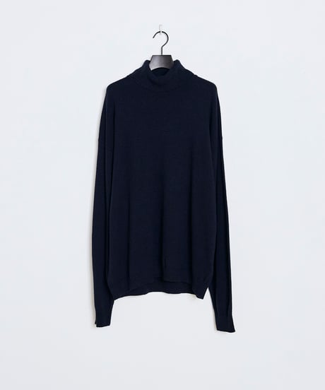SANMONT Silk Noir Knit Turtle Neck