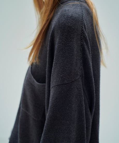 SANMONT Silk Noir Knit S/S Crew Neck