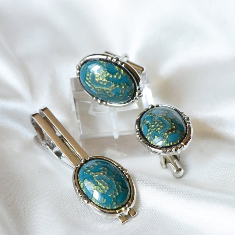 山*貴様 希少　GUCCI 七宝焼　ダブルG 　カフスボタン　ネクタイピン YuRi七宝