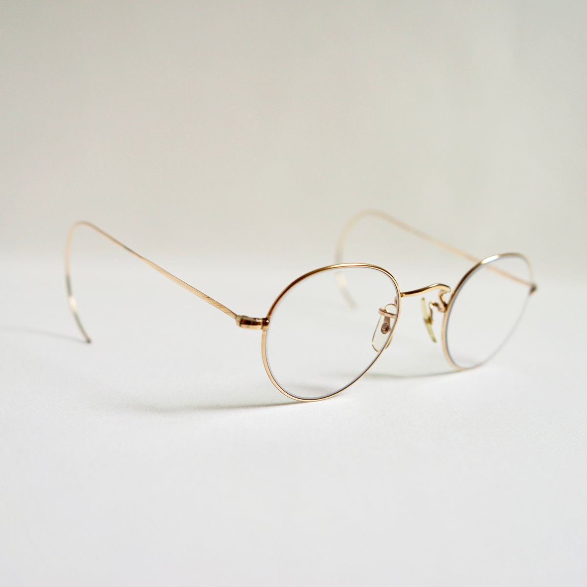 ★レア物★ALGHA Ivy-Leaguers セル巻き度入メガネ 12KTGF Vintage 1960's Algha Works 12KTGF Side-Mount Eyeglasses [49