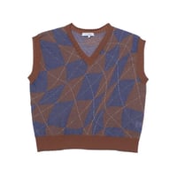 《F/CE.》DISTORTED CHECKERBOARD PATTERN KNIT VEST