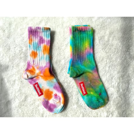 《Healthknit》タイダイ 2Pソックス