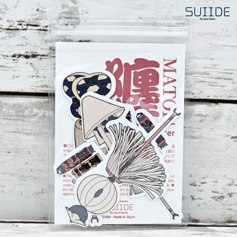 江戸の町火消し・纏（まとい）ステッカー大ランダム3枚セット | SUIIDE