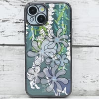世界にひとつ！iPhone14用レジンデコ付き着せ替えスマホケース・フラワーレイ