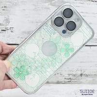 世界にひとつ！iPhone16Pro用レジンデコ付き着せ替えスマホケース・ラインタパと浮世絵ネコ