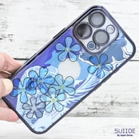 世界にひとつ！iPhone16Pro用レジンデコ付き着せ替えスマホケース・相模湾と浮世絵ネコNo.63