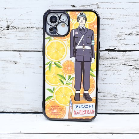 iPhone13用・宮古島まもるくん・オレンジきせかえスマホケース